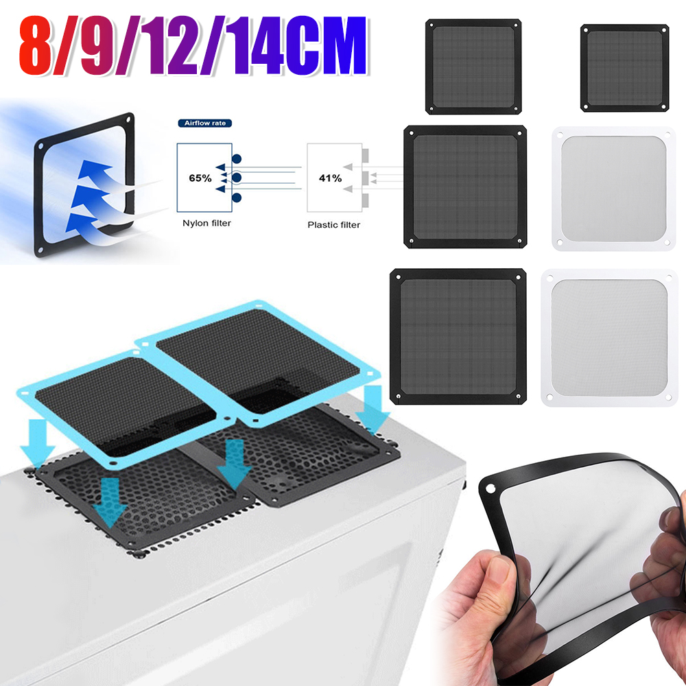 Dust Filter Pc - กรองฝุ่นแม่เหล็กขนาด 1/2X 8/9/12/14 ซม. สำหรับพัดลมคอมพิวเตอร์ ป้องกันฝุ่นละออง