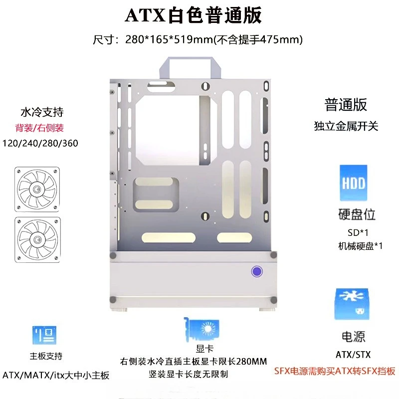 เคสคอมพิวเตอร์แบบเปิด 240/360  - Atx Case บทวิจารณ์และราคา