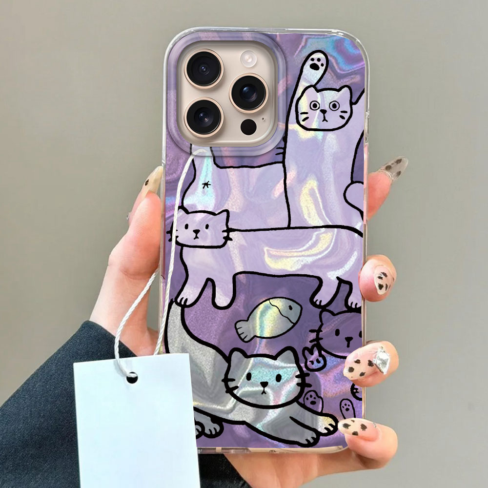 สีม่วงสายแมวปลาน้ําเคสโทรศัพท์ - Computer Case บทวิจารณ์และราคา